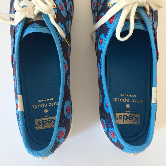 Kate Spade Keds Kick Peacock Blue floral sneakers - Picture 7 of 10